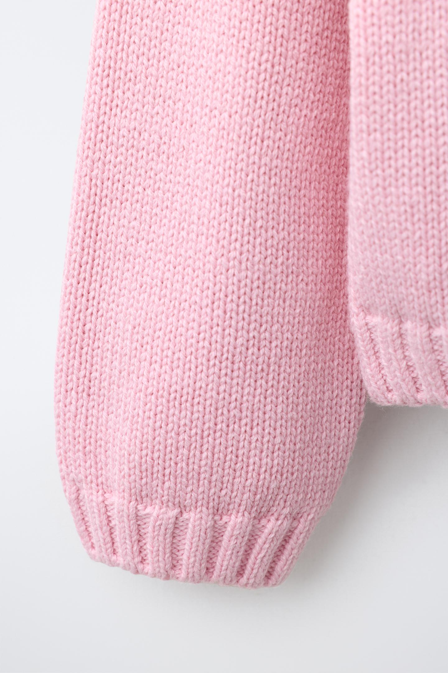 Детский свитер Zara Bambi © Disney Knit, цвет: Розовый — фото 4