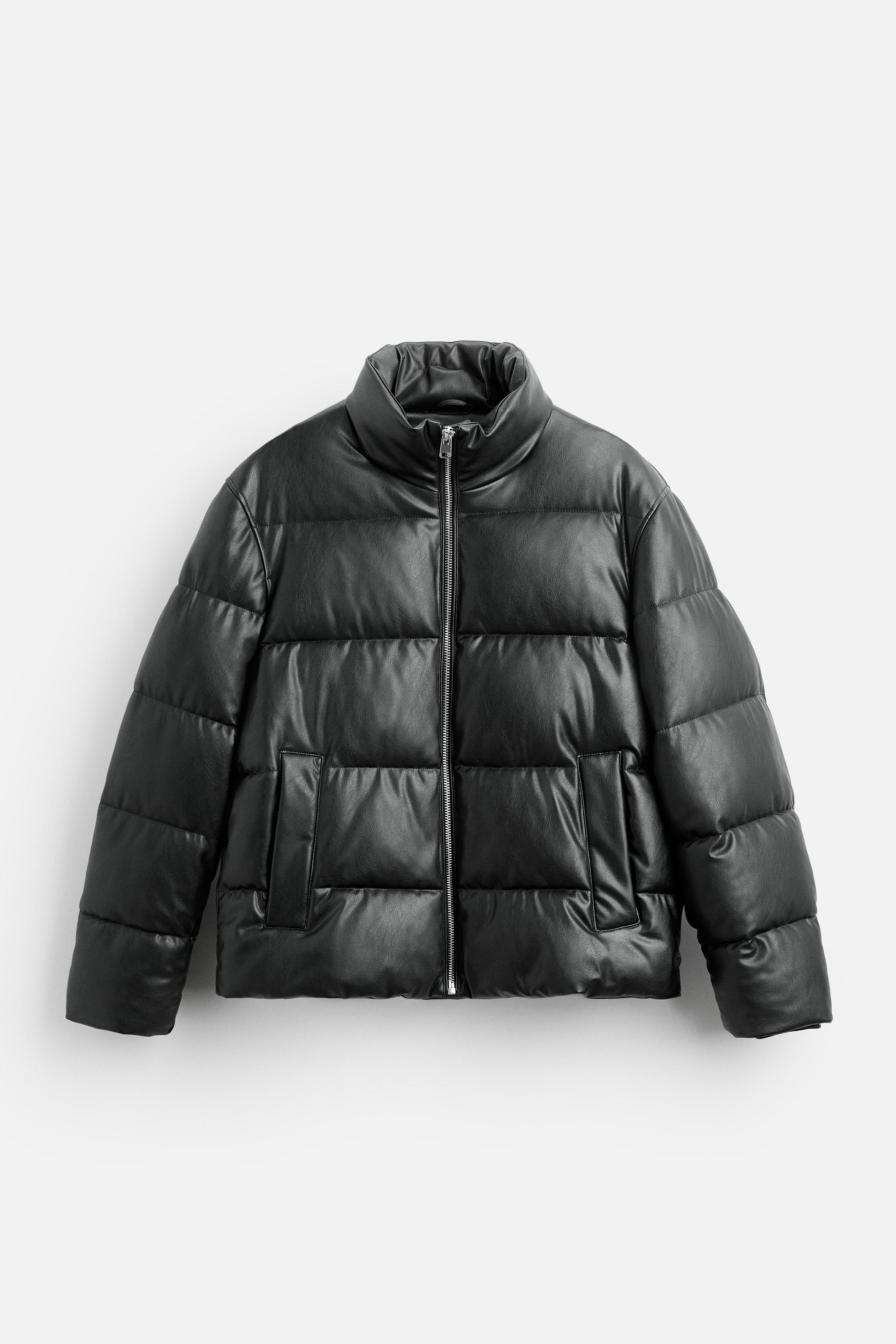 Faux leather puffer zara online