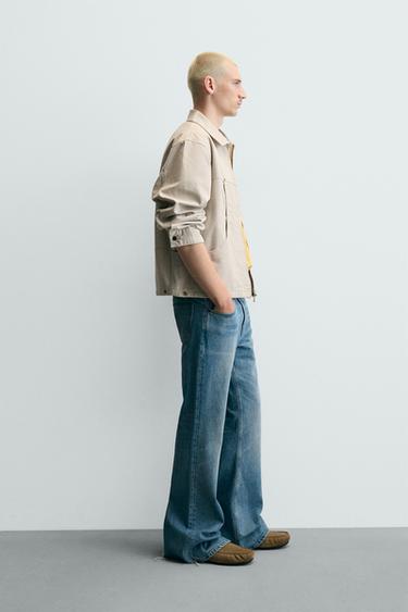 RELAXED FIT JACKET WITH POCKETS - Oyster-white by Zara - Image 3
