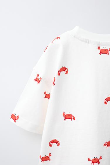 T-SHIRT IMPRIMÉ CRABES - Blanc de Zara - Image 3