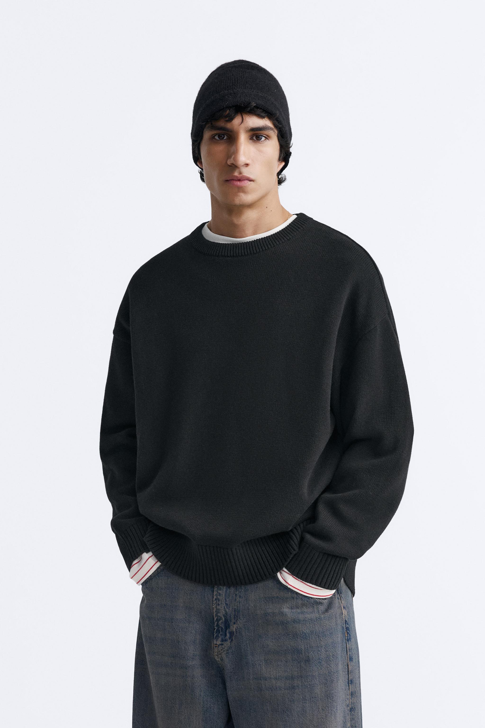 Black jumper mens zara on sale