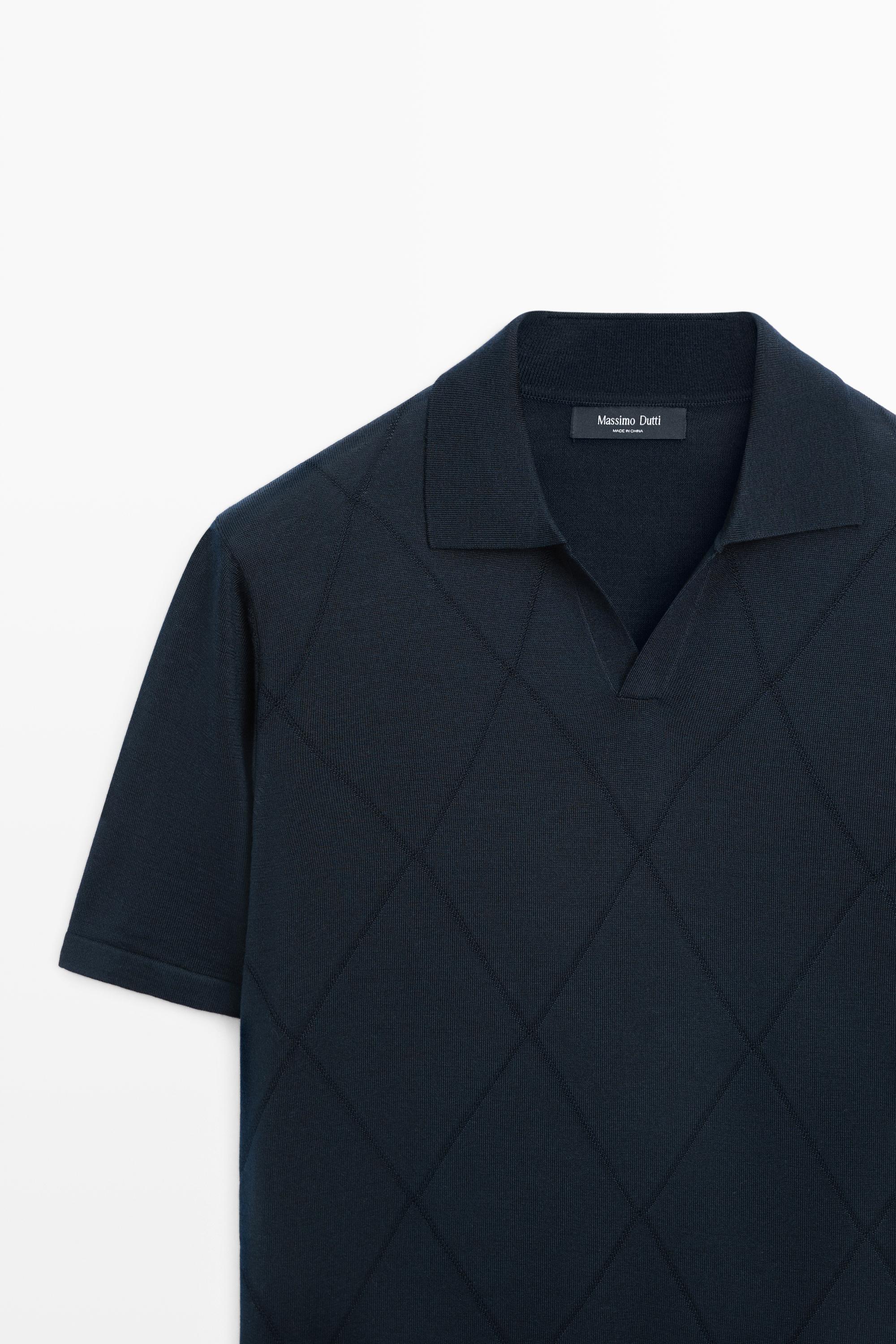 Pull polo en maille à motif losanges