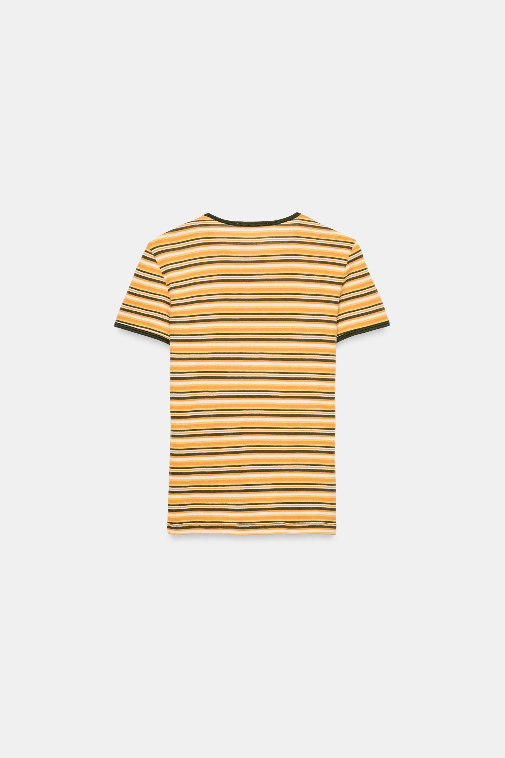 T-SHIRT À RAYURES LISERÉ CONTRASTE