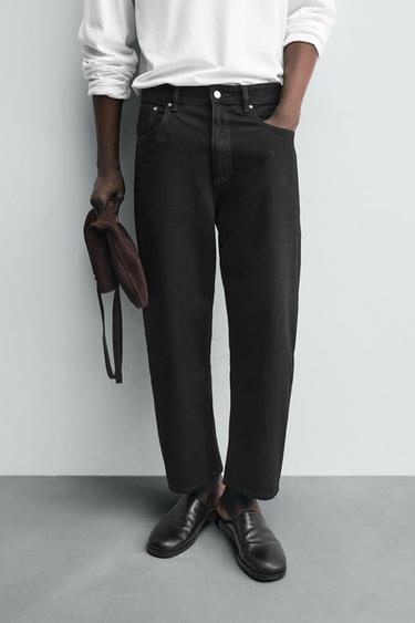 TAPERED WIDE-LEG JEANS - Black by Zara - Image 4