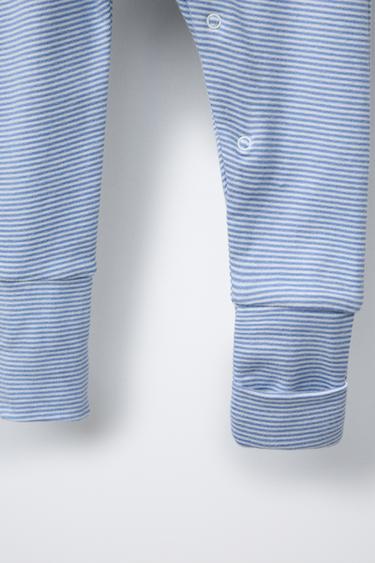 STRIPED SLEEPSUIT WITH CONVERTIBLE FOOT - Mid-blue by Zara - Image 5