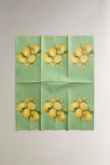 PACK OF LEMON PAPER NAPKINS (PACK OF 30) - Yellow by Zara - Image 1