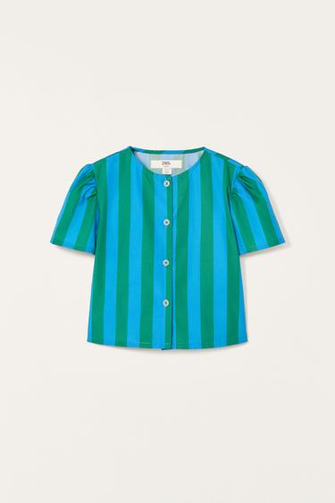 CHEMISE FOULARD RAYURES LIMITED EDITION - Bleu / Vert de Zara - Image 5