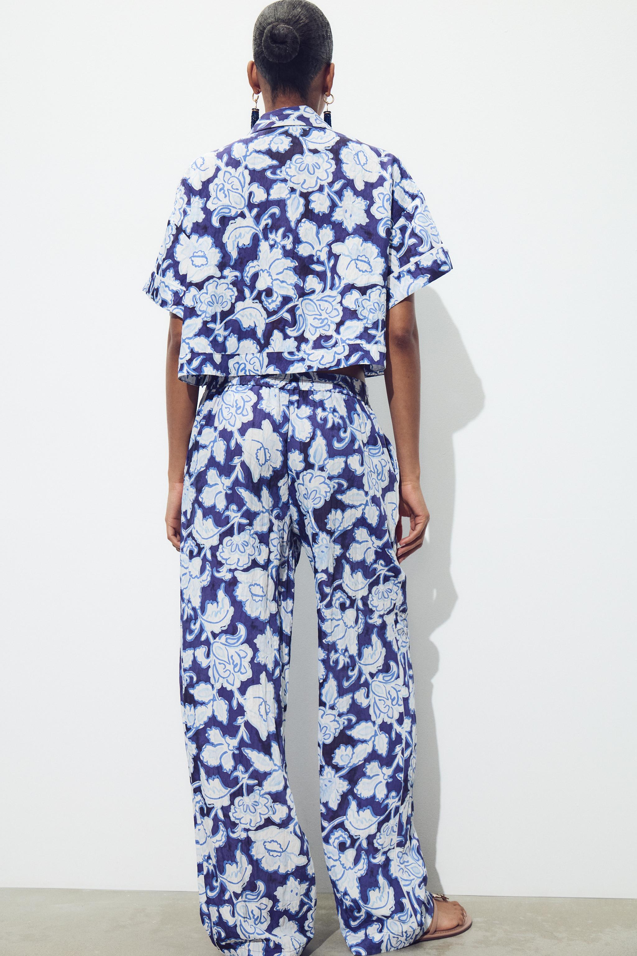 ☆ドイツ発*ZARA*新作*FLORALプリントラップフロントパンツ☆ FLORAL PRINT WRAP PANTS - Ecru / Brown | ZARA United States