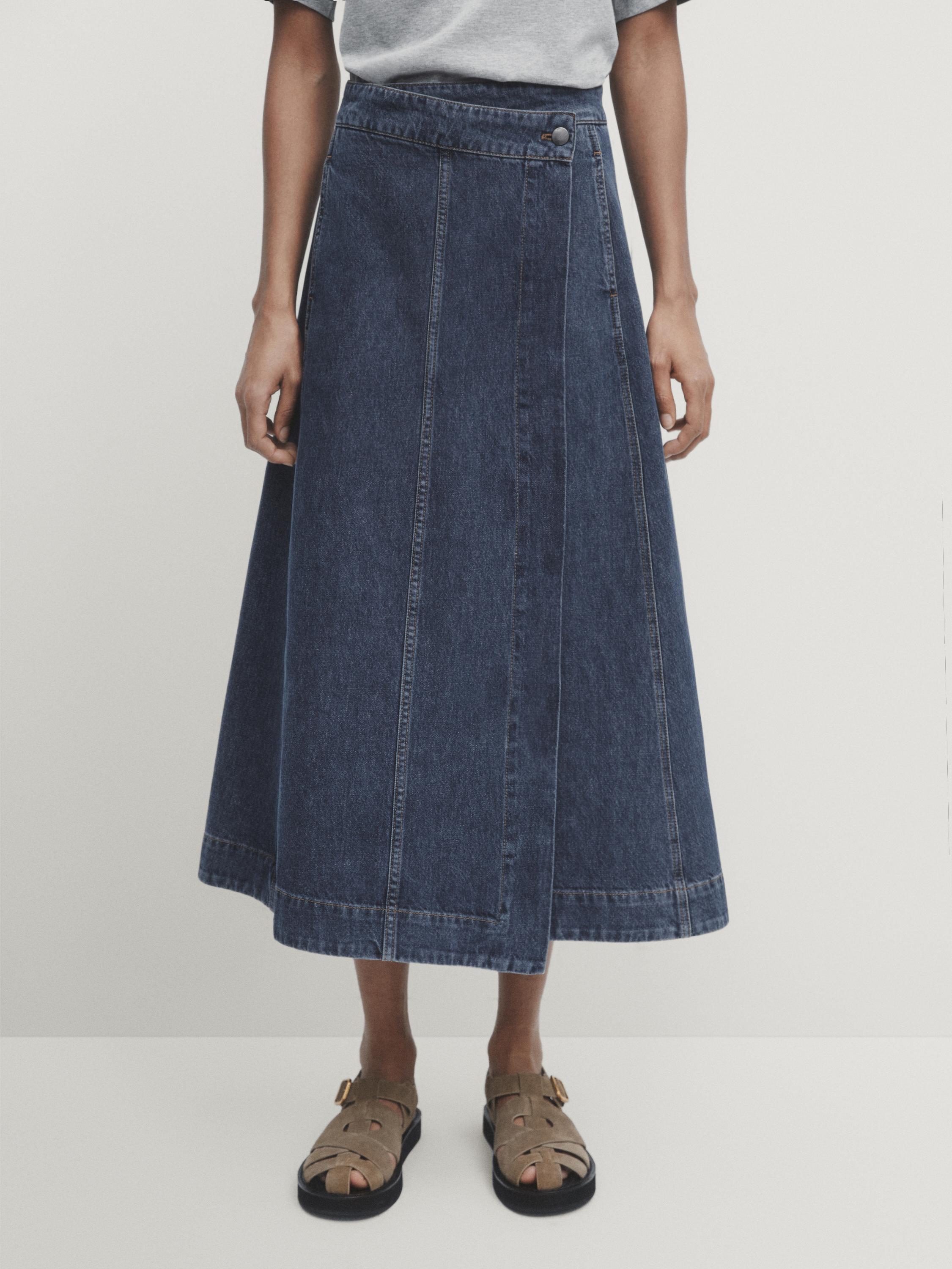 Zara denim shop wrap skirt