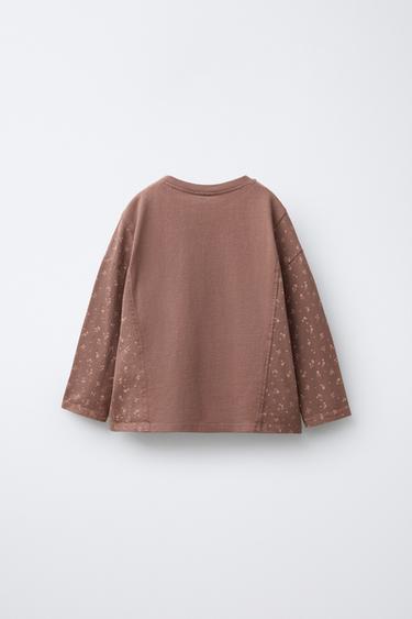 FLORAL PRINT T-SHIRT - Brown by Zara - Image 1