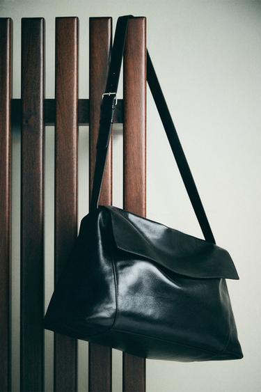 XL LEATHER CROSSBODY BAG - LIMITED EDITION - Brown by Zara