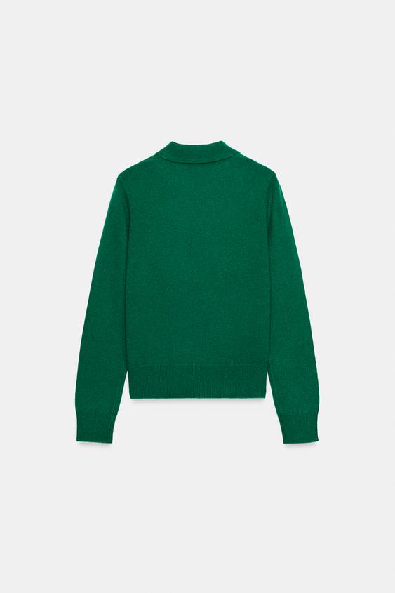 POLO 100 % LAINE - Vert de Zara - Image 6