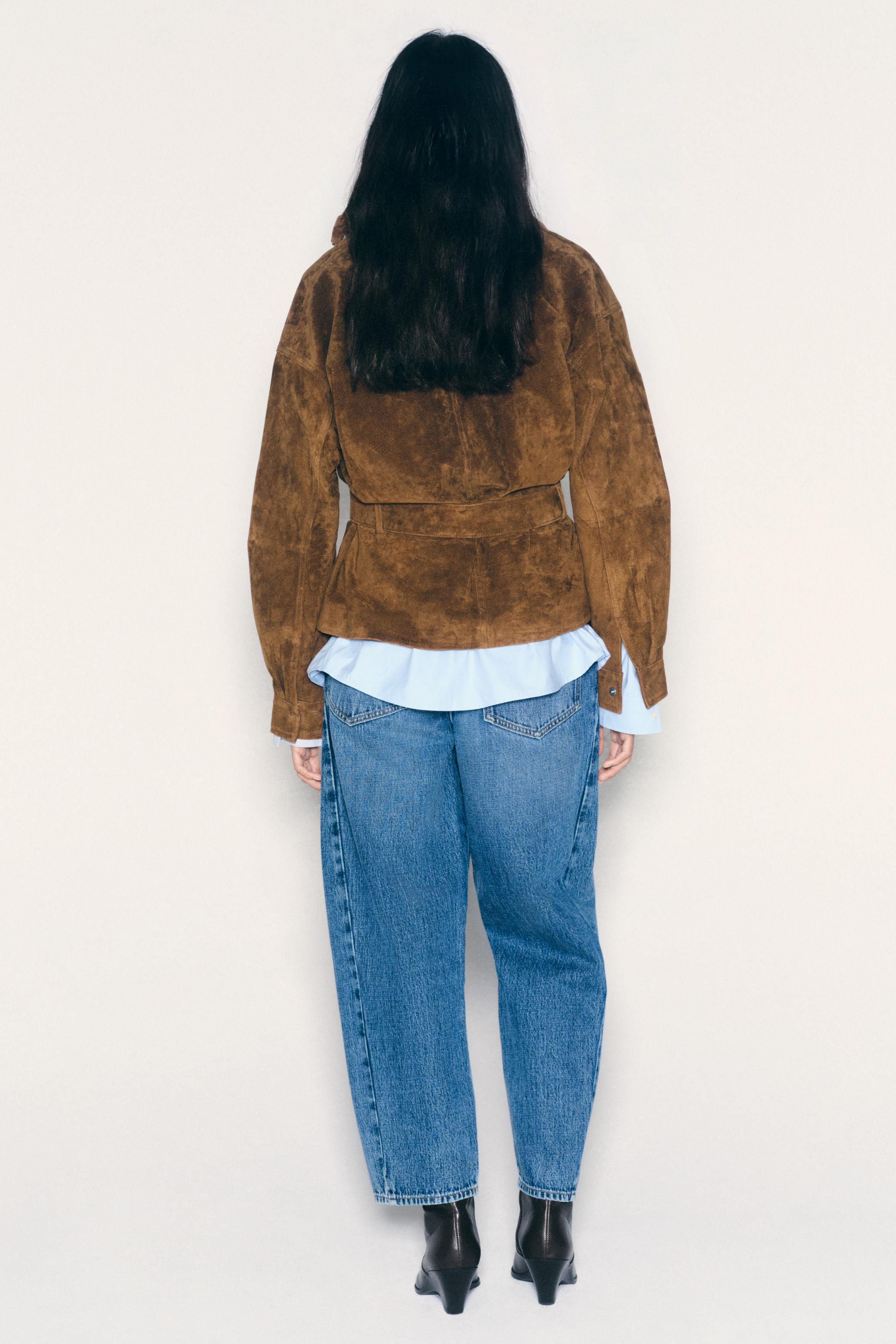 100% LEATHER BELTED JACKET
