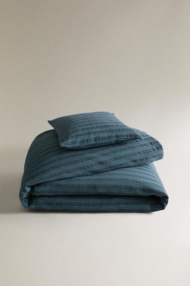 CHILDREN'S BEDSPREAD WITH RAISED STRIPES - Blue by Zara - Image 0