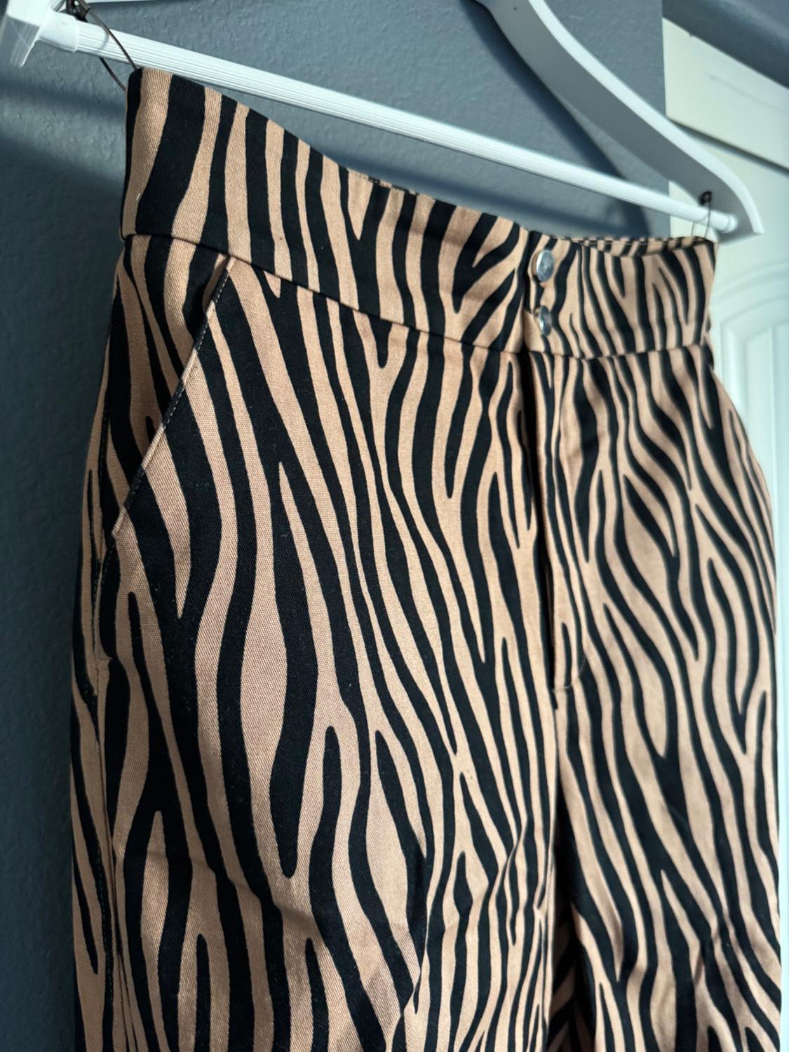 TWO-TONED PRINTED PANTS - Image 3