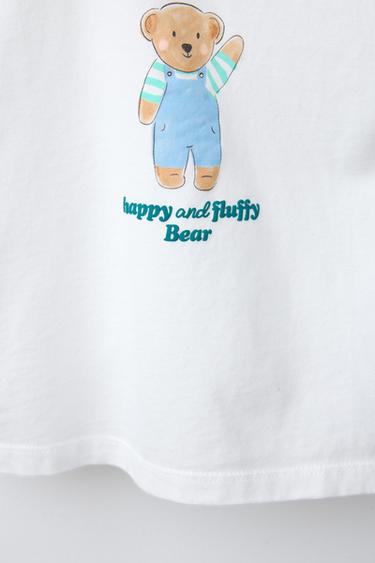 T-SHIRT OURSON ET INSCRIPTION - Blanc cassé de Zara - Image 2
