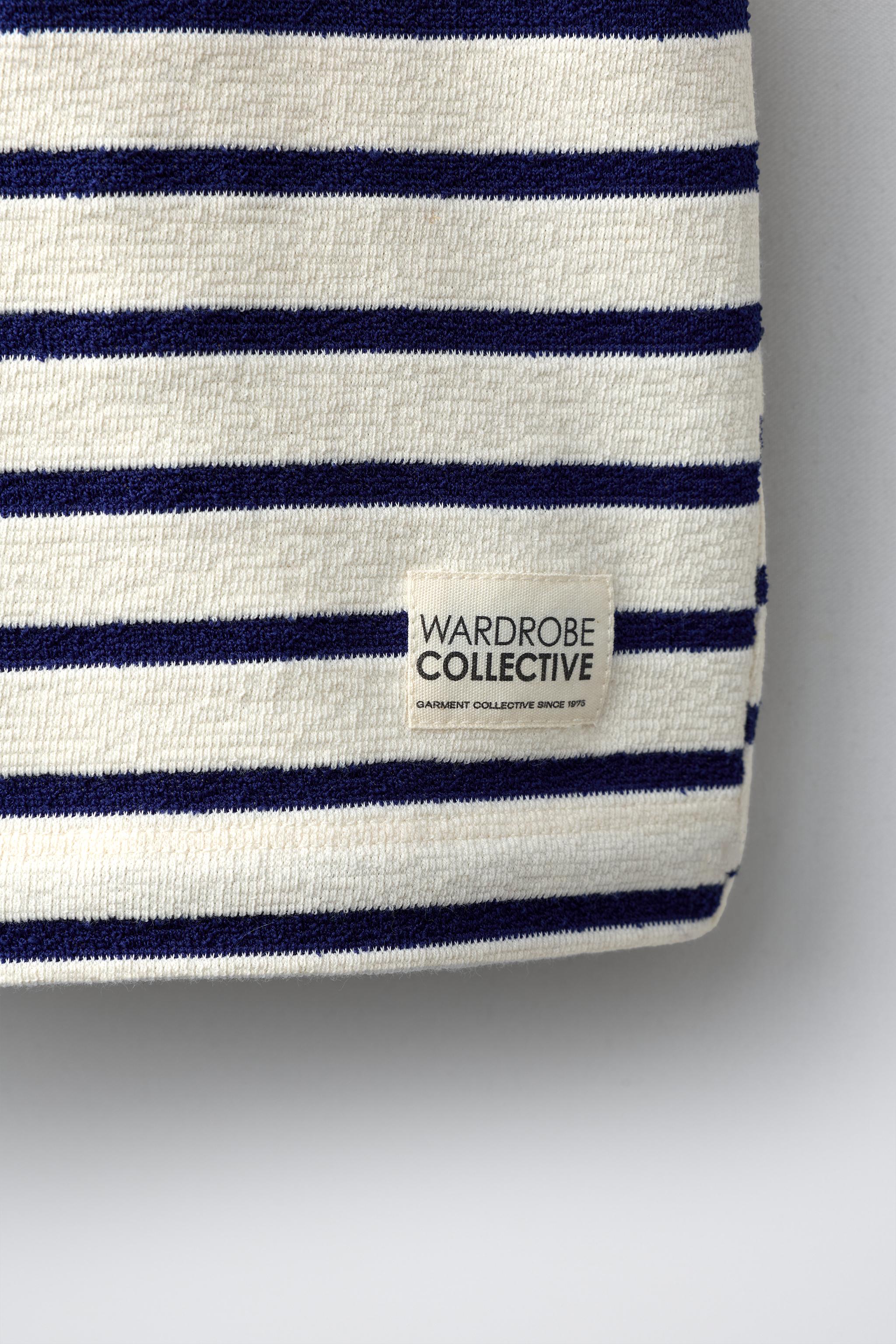 STRIPED TEXTURE T-SHIRT AND BERMUDA SET