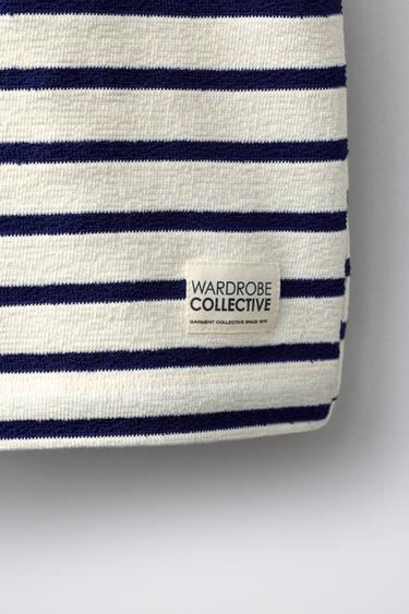 ENSEMBLE T-SHIRT ET BERMUDA À RAYURES TEXTURÉES - Écru / Bleu marine de Zara - Image 6