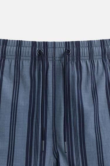 STRIPED MEDIUM SWIMMING TRUNKS - Navy blue by Zara - Image 2