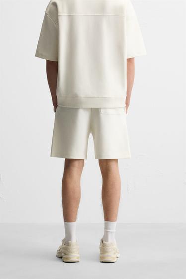 INTERLOCK TEXTURED BERMUDA SHORTS - Oyster-white by Zara - Image 2