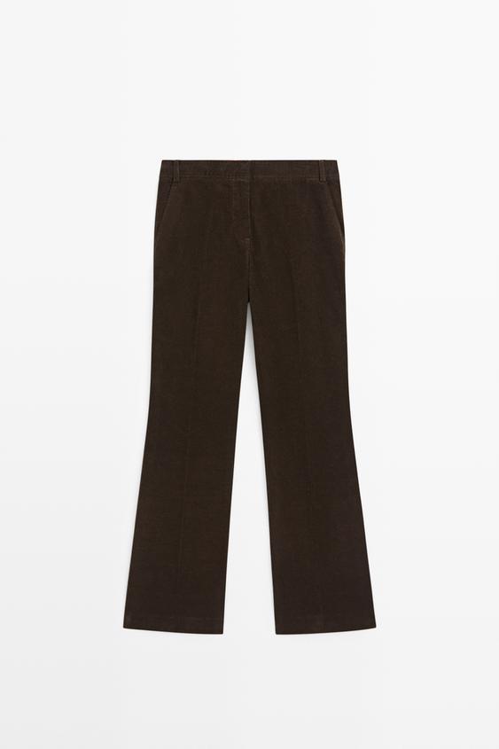 Zara Corduroy flared pants - Chocolate - Image 0