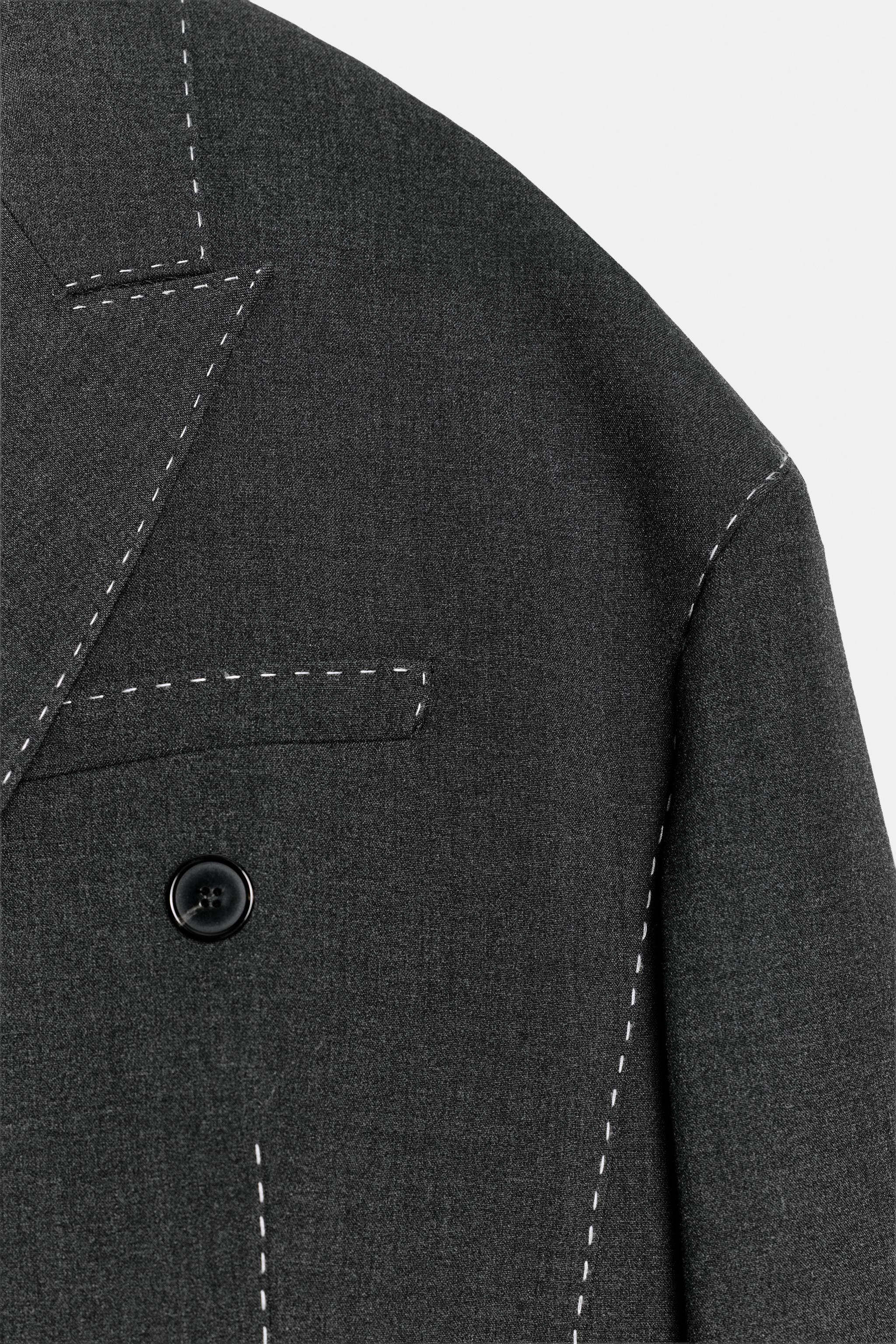VESTE OVERSIZE COUTURES CONTRASTANTES