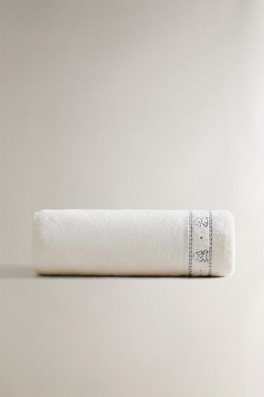 SERVIETTE DE BAIN ENFANT VELOURS ÉLÉPHANTS - Blanc cassé de Zara - Image 1