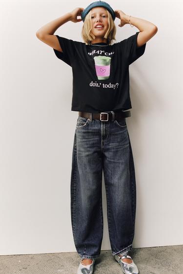 CAMISETA HEAVY WEIGHT ESTAMPADO - Antracita oscuro de Zara