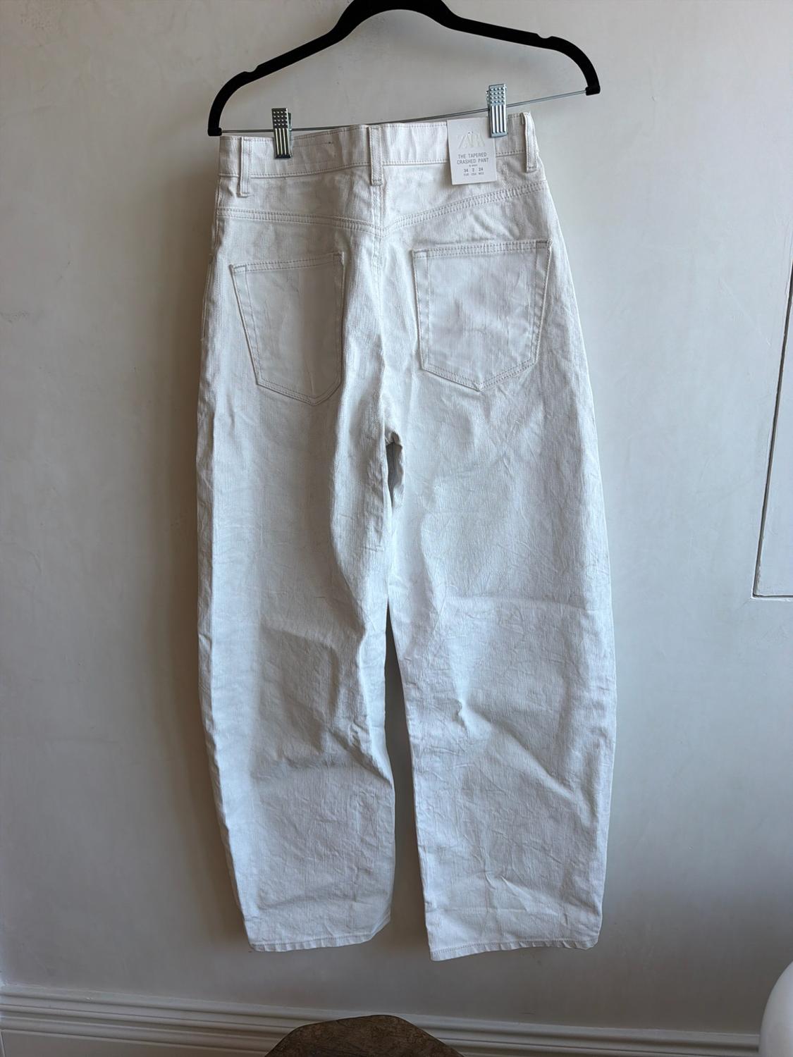 ZW COLLECTION TAPERED MID-RISE WAXED CRACKED JEANS - Image 2