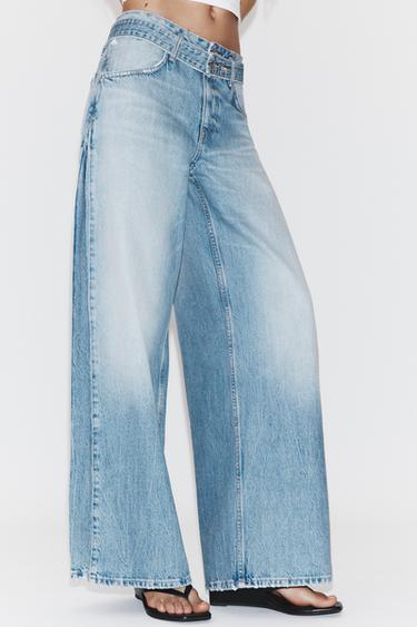 JEANS TRF CINTURÓN TIRO MEDIO - Azul claro de Zara