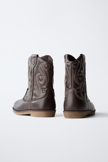 BOTTES COWBOY BRODÉES - Marron de Zara - Image 4