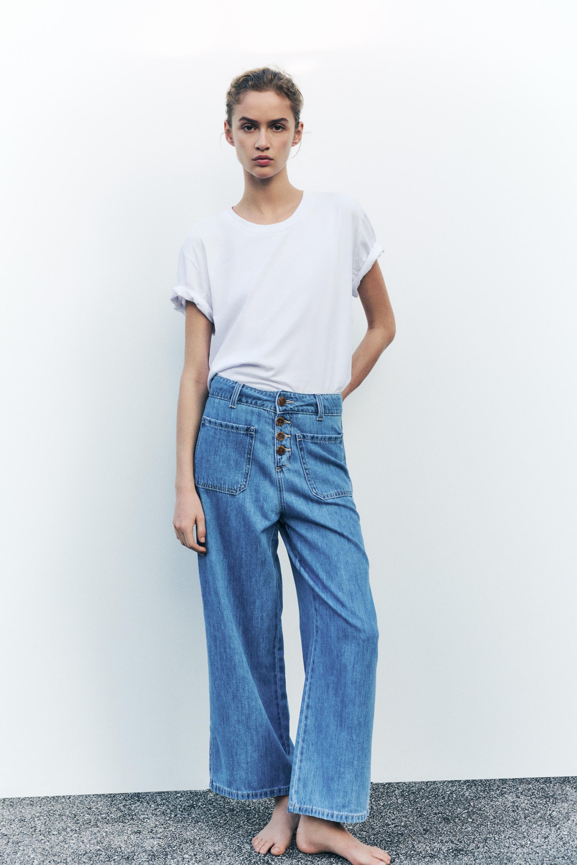 Z1975 HIGH RISE BUTTON CULOTTE JEANS