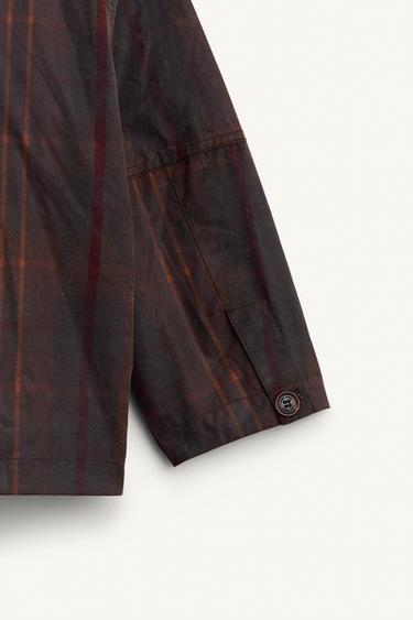MANTEAU À CARREAUX CIRÉ ÉDITION LIMITÉE - Imprimée de Zara - Image 9