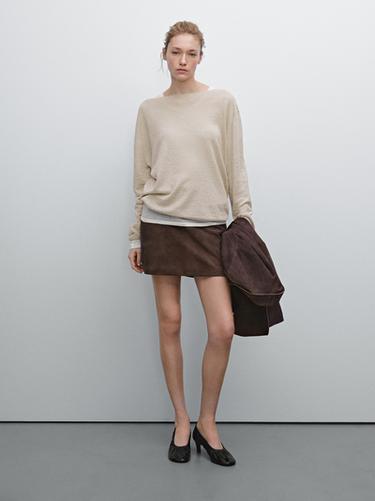 Zara 100% linen fine knit sweater - Sand - Image 0