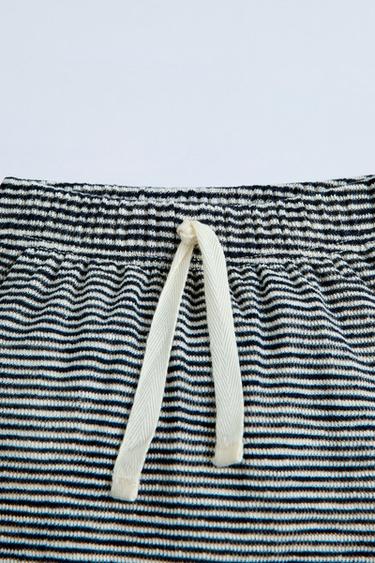 PANTALON À RAYURES TISSÉES - Bleu marine de Zara - Image 2
