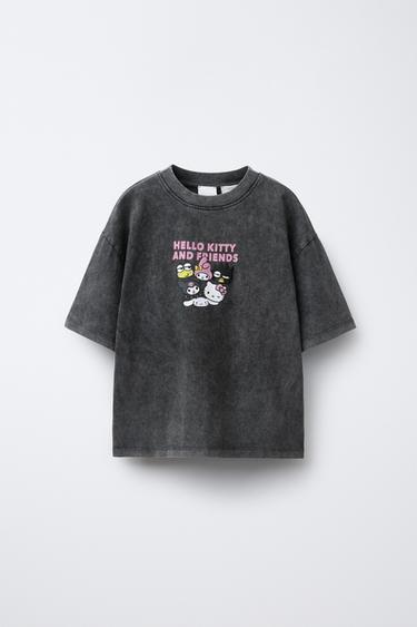 CAMISETA EFECTO LAVADO ESTAMPADO HELLO KITTY AND FRIENDS © SANRIO - Gris vigoré de Zara