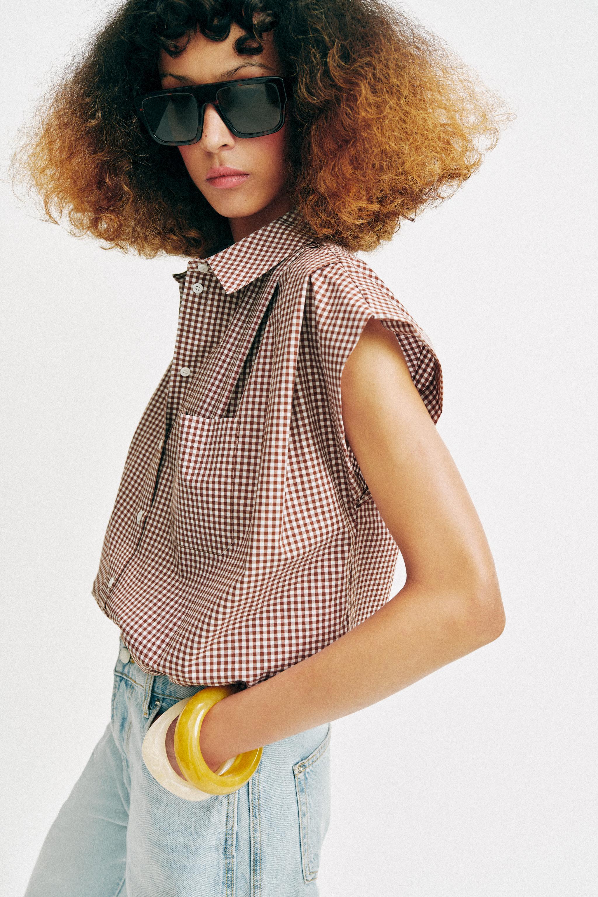 CHEMISE COURTE À CARREAUX VICHY