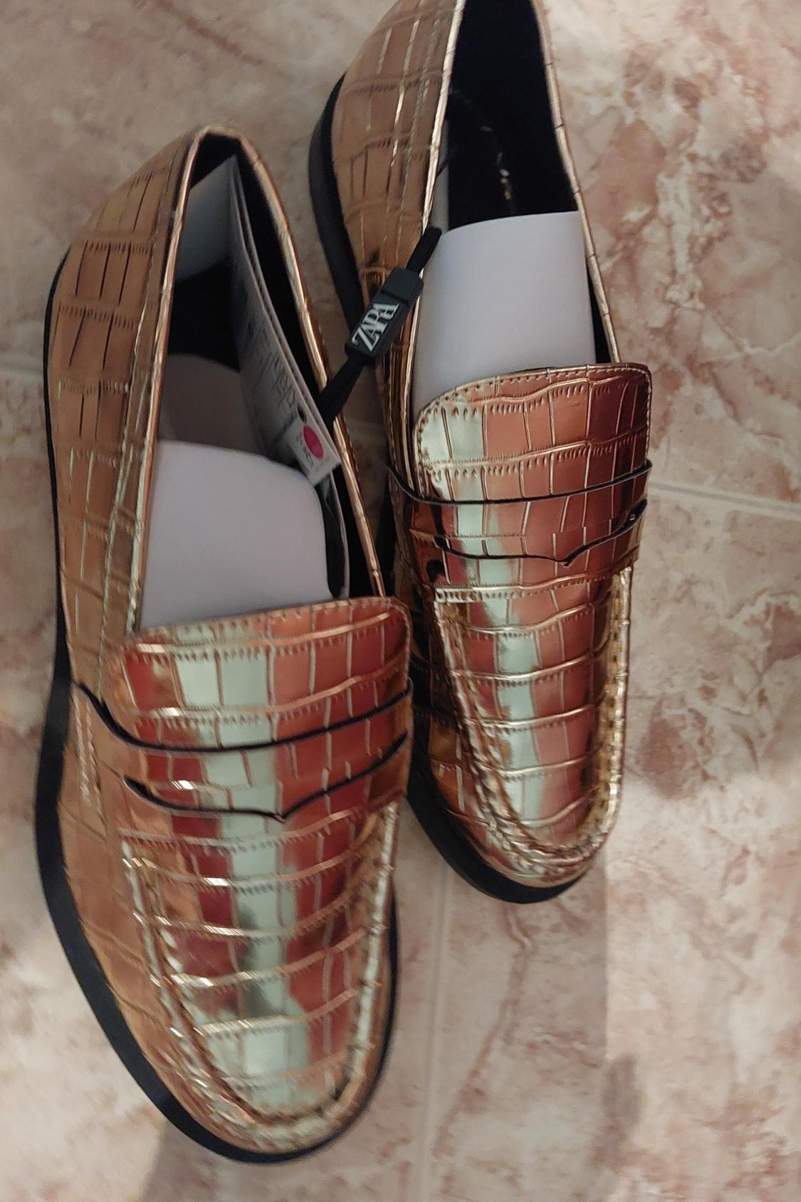 MOCK CROC METALLIC LOAFERS - Image 2