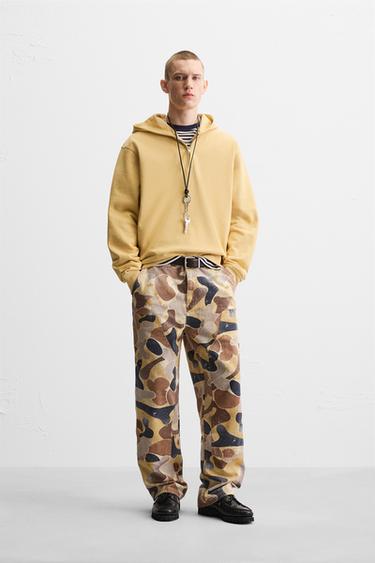 ABSTRACT PRINT CARPENTER TROUSERS - Beige by Zara
