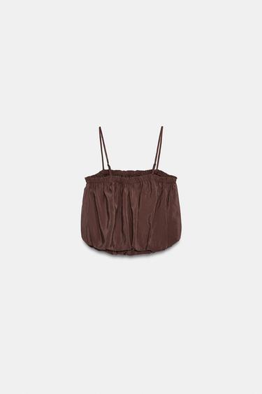TOP À BRETELLES BOULE - Marron de Zara - Image 6