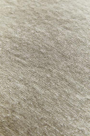WASHED LINEN CUSHION COVER - Light beige by Zara