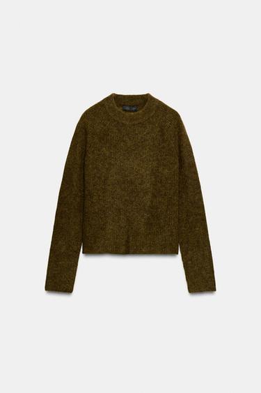 MAGLIA MISTO LANA E ALPACA - Kaki di Zara