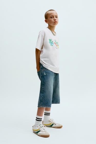 Zara PRINTED T-SHIRT - White