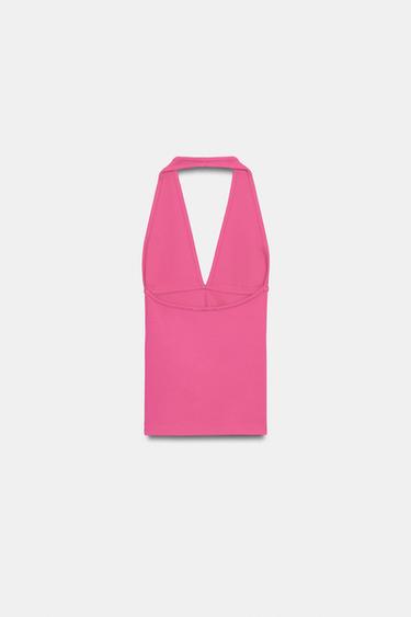 TOP HALTER - Framboise de Zara - Image 2