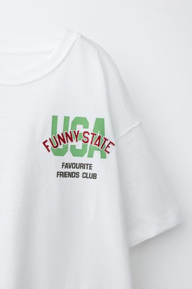 T-SHIRT À INSCRIPTION IMPRIMÉE - Écru clair de Zara - Image 2