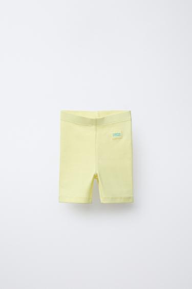 Zara RIB-KNIT BIKE SHORTS - Pastel yellow - Image 0