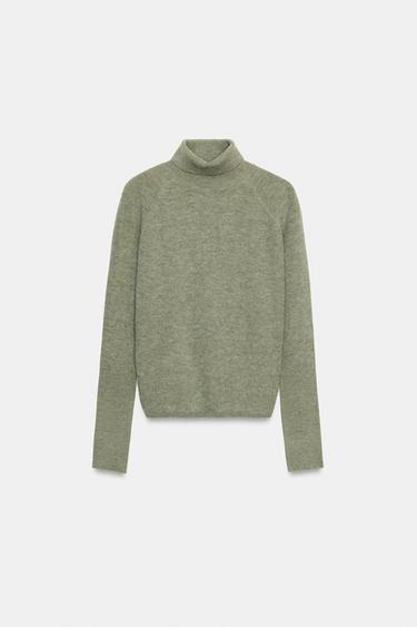 BATWING SLEEVE KNIT JUMPER - Light green by Zara