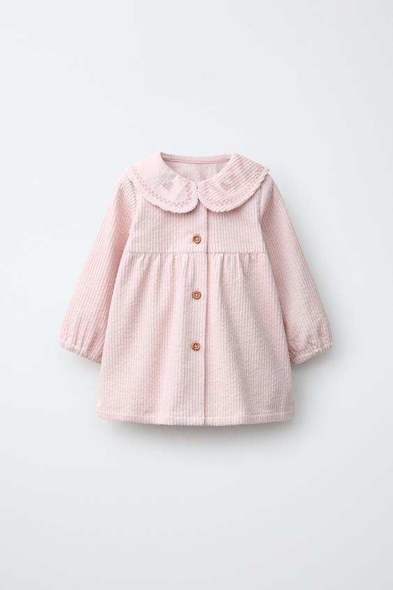 КЕСТЕЛІ КЕҢ ЖОЛАҚТЫ ШИБАРҚЫТ КӨЙЛЕК - Пастелді қызғылт Zara компаниясынан - Сурет 0