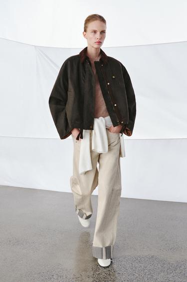 ZW COLLECTION VOSKOVANA BUNDA - Khaki od Zara - Obrázek 0