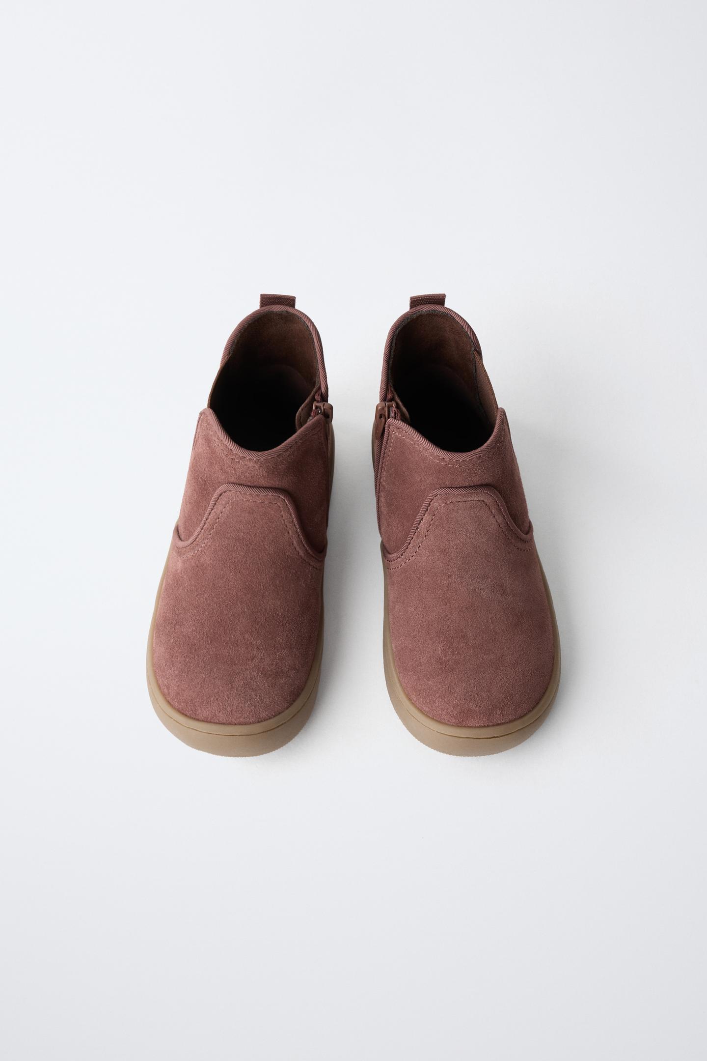 Детские ботинки Zara Leather Barefoot Chelsea, цвет: Коричневый — фото 9